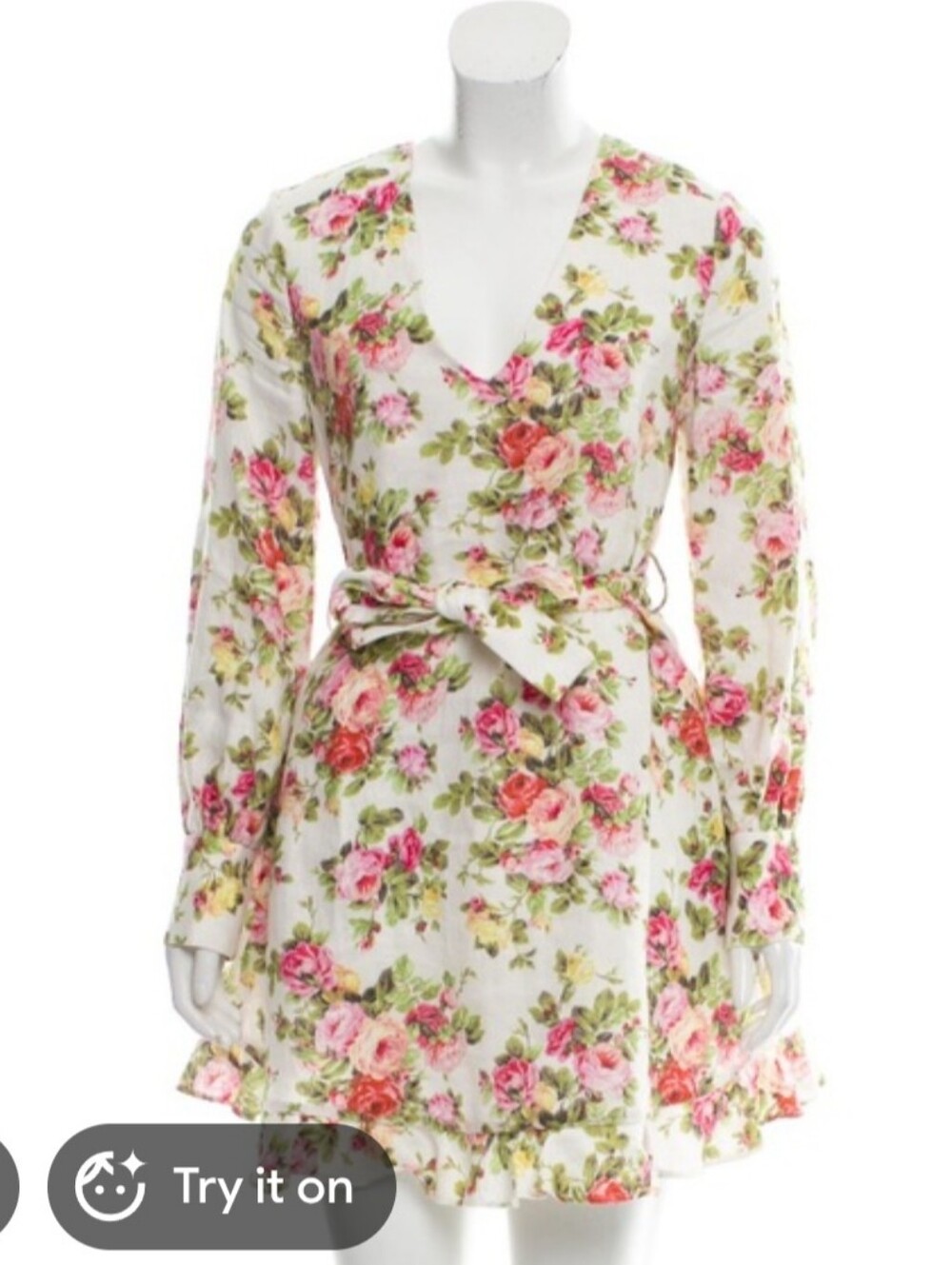 Zimmermann Radiate Flounce Mini Dress in Vibrant Floral size 1 -AU 10-US 6 Linen